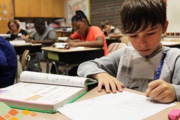 children writing